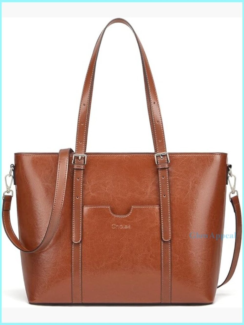 Genuine Leather Laptop Tote Shoulder Bag Satchel Purse 15.6 Inch